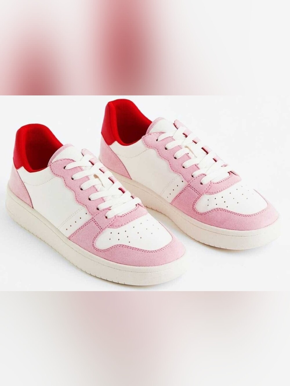 H&M Pink and White Colorblock Sneakers Size 5.5 - Picture 16 of 16